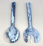 Nashi Home Denim Swirl Resin Serving Set Handcrafted Spoon & Fork Of 2 New. Fixed Price $65.00.