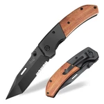 Vickay Pocket Knife, Folding With Clip - 3.54 Black Serrated Steel. Fixed Price $53.14.