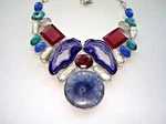 Ab Druzy Solar Quartz Ruby Biwa Chalcedony Silver One-of-a-kind Necklace 21". Fixed Price $50.00.