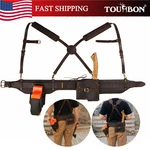 Tourbon Outdoor Leather Loggers Tool Carry Suspender Belt Pouch Woodsmen Felling. Fixed Price $43.23.