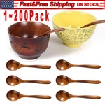 Wood Bamboo Kitchen Utensil Cooking Tool Soup Teaspoon Catering. Fixed Price $40.51.
