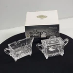 Shannon Crystal By Godinger Baroque Sugar Bowl W/ Lid & Creamer Coffee Set Nob. Fixed Price $39.85.