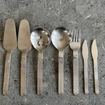 Retroneu Stainless 18 Hostess Set Serving Spoons Fork Knives Pie Server 7 Pcs. Fixed Price $38.00.