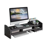 Computer Monitor Riser, 2 Tier Wooden Stand With Two Layer Storage Rack, Blac.... Fixed Price $69.19.