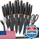 Amorston Knife Set, 22-PIECE Kitchen With Acrylic Block, Dishwasher Sa. Fixed Price $63.87.