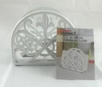 Home Basics Cast Iron Fleur Lis Napkin Holder Kitchen Countertop Dinner Table. Fixed Price $12.99.
