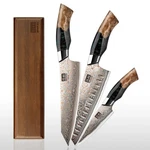 Shan Zu 3PCS Japanese Copper-damascus Knife Set With Magnetic Holder. Fixed Price $192.49.