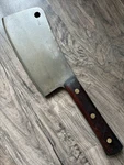 F. Dick No. 84 Meat Cleaver Germany Arrow Logo Butcher Knife Wood Handle, Patina. Fixed Price $100.00.