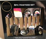 New Cambridge Silversmiths Opulance Mirror 8 Piece Hostess Set Nib. Fixed Price $56.80.