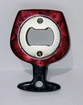 Handmade Wine Glass Epoxy Resin Bottle Opener. Black Red Color.. Fixed Price $8.00.