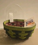 2016 Sgd Longaberger Handmade Baskets Green/candle Rose Weave Pete Liner Tag. Fixed Price $65.00.