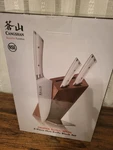 Sealed Cangshan Helena Series 4-PC Hua Knife Block Set Forged German Steel New. Fixed Price $80.00.
