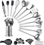 Stainless Steel Kitchen Utensils Set 40 Pieces Cooking With Utens.... Fixed Price $42.47.