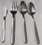 Cambridge Asher Sand 4 Pc Serving Hostess Set Fork Spoon Slotted Butter Flatware. Fixed Price $13.55.