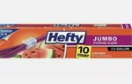 Hefty Slider Large/jumbo Storage Bags 2.5 GALLON,10 Count - Ships Fast !!!. Fixed Price $7.55.