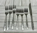 Vintage Northland Triana Stainless Steel Forks Knife Rose Pattern Korea Lot Of 7. Fixed Price $49.95.