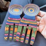 Island Bamboo Utensil Rainbow Salad Hands Claws Servers. Fixed Price $6.99.