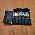 Coleman 12PC Camping Flatware Set Black Stainless Steel Portable Roll Up Case. Fixed Price $20.00.