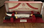 Beautiful Vintage Sheffield England Carving Set Knife/fork/sharpener. Fixed Price $24.95.