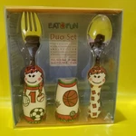 Eat 4 Fun Duo Fork & Spoon Set With 2 Holders, Toddlers, Girl Sports, 3+, Bn. Fixed Price $5.83.