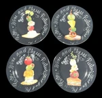 Set Of 4 American Atelier Hors Doeuvres 5338 8.25 Plates Wine Cheese Party. Fixed Price $22.99.