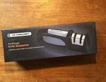 Pull-through Le Creuset Knife Sharpener For Professional Kitchen Knives Nwt. Fixed Price $50.99.