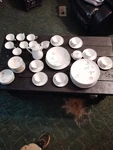 Fine China Dinnerware Complete Set. Fixed Price $130.00.
