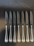 Vintage Reed & Barton Rebacraft Dickens Beaded Flatware Stainless Knives Set 7. Fixed Price $22.00.