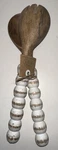 Mud Pie Hand Carved Wooden Salad Fork Spoon Serving Set 10.5 Nwt. Fixed Price $27.95.