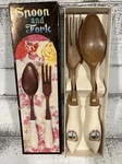 Vtg Hakusan Japan Tennessee Souvenir Salad Spoon & Fork Set - In Box. Fixed Price $11.04.