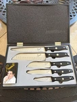 Emeril's 5 Piece Knife Set Stainless Steel Black Handles Dishwasher Safe. Fixed Price $15.00.