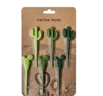6X/PACK Cactus Fruit Forks Dessert Toothpick Kids Tableware Food Picks Cq. Fixed Price $5.00.