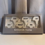 Kirkland Home Set Of 6 Cheese Markers White With Black Lettering. Fixed Price $10.80.