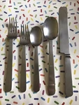 5 Pc Place Setting Calvin Klein Burton Stainless Flatware Satin Fork/spoon/knife. Fixed Price $140.00.