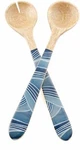 Thirstystone Wood & Enamel Salad Servers Spoon Fork (medium Blue). Fixed Price $11.95.