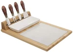Epicureanist Cheese Tray Bamboo W/ceramic Dish 3 Knives, 1 Fork,. Fixed Price $34.99.