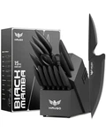Kitchen Knife Set With Block: 15-PIECE High Carbon Stainless Steel Profession.... Fixed Price $64.27.