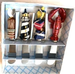 New Boston Warehouse Coastal Cheese Spreaders Lobster Gull Lighthouse Buoy Box 4. Fixed Price $19.99.