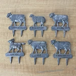 6 Silver Plate French Cheese Markers Silea Godinger Cow Goat Sheep Gouda. Fixed Price $33.49.