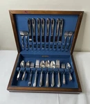 1941 Wm Rogers & Son Is Silverplate Gardenia 50 Pieces Set For 8 Wth Wooden Case. Fixed Price $79.95.