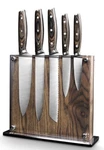 Art And Cook 6-PIECE Ash Wood Magnetic Stainless Steel Kitchen Knife Block Set. Fixed Price $45.00.