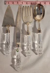 Godinger Silverplate Salad Servers, Pie/cake & Knife W/ Crystal Handles. Fixed Price $24.95.