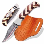 Handmade Copper Damascus Foldingknife- Outdoor Camping Survival Pocket Kn.... Fixed Price $54.29.