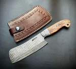 Jayger Nakiri Style Japanese Chef Knife Handmade Damascus Steel Kitchen Cleaver. Fixed Price $120.00.