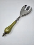 Julia Knight Salad Serving Fork 11.25" Peony Toffee Mother Pearl, Kiwi Green. Fixed Price $29.95.