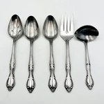 Hampton Court Japan Stainless Flatware Serving Set Of 5 Spoons Meat Fork Ladle. Fixed Price $19.98.