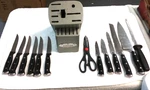 13 Cuisinart Knife Set Wood Block - Kitchen Knives, 6 Steak Sharpener. Fixed Price $19.99.