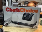 Chef'schoice Electric Knife Sharpener, 2-STAGE, White Model 314 W/box Used Nice. Fixed Price $42.49.