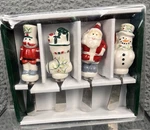 New Vintage Pfaltzgraff Winterberry Christmas Spreaders Set Of 4 Santa. Fixed Price $13.75.