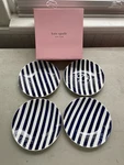 Kate Spade New York Charlotte Street Tis Bit Plates Set Of 4 Navy Blue In Box. Fixed Price $34.99.